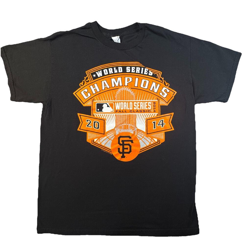 San Francisco Giants 2014 World Series MLB Shirt Black Orange L -406